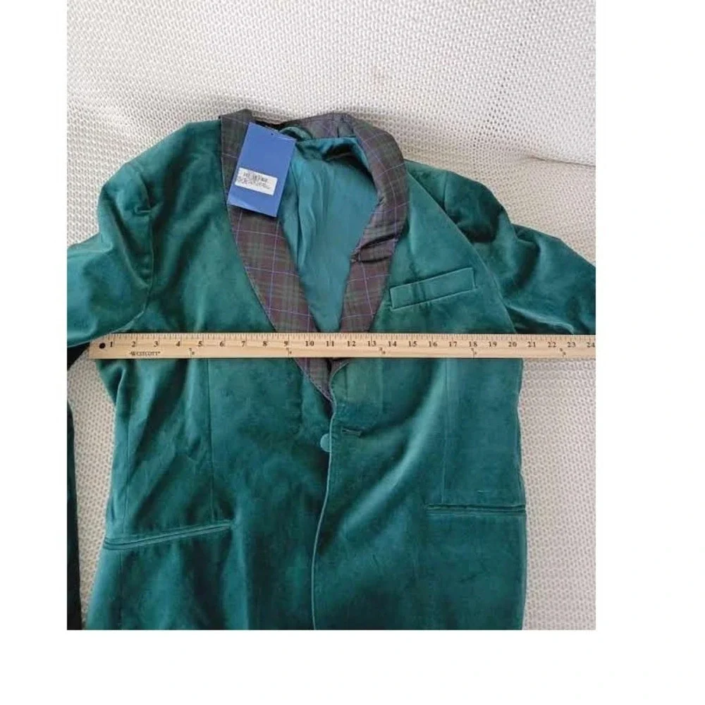 Vineyard Vines OTG Green Velvet Plaid Lapel‎ Performance Blazer Mens 40R